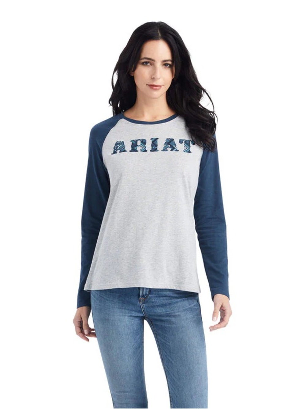 Ariat Navy & Gray Long Sleeve Tee